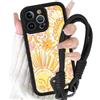 Yirlbey Cover con Cordino Orologi per iPhone 11 Pro Max 6,5, Silicone Custodia con Aesthetic Sole Giallo Marrone Disegni, Antiurto Protettiva Case con Tracolla Collana per catena iPhone 11 Pro Max