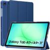 MoKo Cover Custodia Compatibile con Samsung Galaxy tab A11+ Plus 11 Pollici 2025/Galaxy Tab A9+ Plus 11 Pollici 2023, Retro in PC Rigido Semi-Trasparente, Auto Sveglia/Sonno, Blu Marino