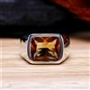 Artik Jewels Naturale Miele Quarzo Gemma Con 925 Anello Argento Sterling per Uomo #1415