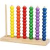 Qianly Gioco con Perline Colorate da Impilare, Sviluppo Motorio Fine Abaco, Verticale in Legno Introduzione alla Matematica per Asilo Nido, Casa, Area Giochi, Piccolo 0.36