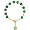 Mondo Cattolico - Rosario Bracciale Religioso con Medaglia Miracolosa Smaltata, Perle Variegate 6 mm, Bracciale da Preghiera, Regalo Cattolico Uomo Donna (Verde)