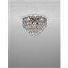 Vistosi GIOGALI LAMPADADARIO A SOFFITTO 40 CRISTALLO ARGENTO E BRONZO OPACO 2 LUCI ATTACCO E14 IN CRISTALLO