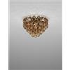 Vistosi GIOGALI LAMPADADARIO A SOFFITTO 50 CRISTALLO ORO E BRONZO OPACO 4 LUCI ATTACCO E27 IN CRISTALLO