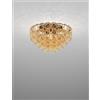 Vistosi GIOGALI LAMPADADARIO A SOFFITTO 60 CRISTALLO AMBRA E BRONZO OPACO 4 LUCI ATTACCO E27 IN CRISTALLO