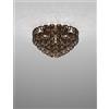 Vistosi GIOGALI LAMPADADARIO A SOFFITTO 60 CRISTALLO BRONZO E BRONZO OPACO 4 LUCI ATTACCO E27 IN CRISTALLO