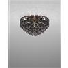 Vistosi GIOGALI LAMPADADARIO A SOFFITTO 60 CRISTALLO NICKEL NERO E BRONZO OPACO 4 LUCI ATTACCO E27 IN CRISTALLO
