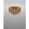 Vistosi GIOGALI LAMPADADARIO A SOFFITTO 60 CRISTALLO ORO E BRONZO OPACO 4 LUCI ATTACCO E27 IN CRISTALLO