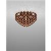 Vistosi GIOGALI LAMPADADARIO A SOFFITTO 60 CRISTALLO RAME E BRONZO OPACO 4 LUCI ATTACCO E27 IN CRISTALLO