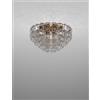 Vistosi GIOGALI LAMPADADARIO A SOFFITTO 60 CRISTALLO TRASPARENTE E BRONZO OPACO 4 LUCI ATTACCO E27 IN CRISTALLO