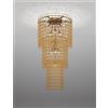 Vistosi GIOGALI LAMPADADARIO A SOFFITTO CA3 CRISTALLO AMBRA E BRONZO OPACO 7 LUCI ATTACCO E27 IN CRISTALLO