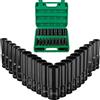 Garosa Set di 20 Bussole Esagonali per Avvitatore a Impulsi, Acciaio al Cromo Vanadio, 8-32mm, Kit Accessori per Manutenzione Auto e Biciclette