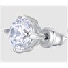 LUCA BARRA MONO ORECCHINO IN ACCIAIO CON CRISTALLO BIANCO 5MM - ARGENTO/ACCIAIO