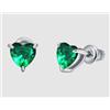 LUCA BARRA ORECCHINI DONNA IN ACCIAIO CON CUORE CRISTALLO VERDE - ARGENTO/ACCIAIO