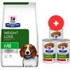HILL'S Prescription Diet r/d Weight Reduction with Chicken Adult 10 kg per cani in sovrappeso + 3 scatolette x 370g GRATIS