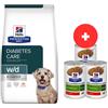 HILL'S Prescription Diet w/d Diabetes Care Pollo 10kg per cani adulti con tendenza al sovrappeso / dopo la sterilizzazione + 3 scatolette da 370 g di cibo per cani GRATIS