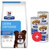 HILL'S Prescription Diet Canine Derm Defense 12 kg per cani con allergie + 3 scatolette GRATIS