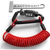 Autodomy Lucchetto Casco Moto | Antifurto Casco Moto Moschettone con Combinazione di Sicurezza + Cavo Flessibile in Acciaio 150 cm + Adattatore a T