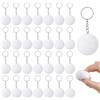 PH PandaHall 30pz Portachiavi a Pallavolo Bianchi Portachiavi Sportivi in PU 4cm Catena Chiave Mini Pallavoli Su Anelli Chiave per Bomboniere Feste Sportive