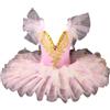 HWBZSZY Professionale Balletto Tutù Vestito Bambini Colorato Lago dei Cigni Ballerina Partito Danza Costume Lucido Paillettes Ginnastica Danza Body Sala da ballo Dancewear per le ragazze,Pink 1,160cm
