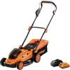 VILLAGER Villy 2020 E-1BCB - Tosaerba a batteria - Motore brushless da 18 V, larghezza di taglio 330 mm, con batteria da 2 Ah e caricabatterie, per prati fino a 300 m², regolazione dell'altezza di