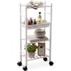 Premier Housewares Carrello a 4 Ripiani, con Cestino, Bianco, Acciaio Inox