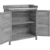 Outsunny Armadio da giardino con tavolo da piantare, capanno porta attrezzi in legno con piano lavoro zincato 2 ripiani Grigio | Aosom Italy