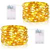 Vacoulery Luci LED a Batteria, 5M 50 LEDs Catene Luminose Luci a Stringa Micro LED Fata Ghirlanda Luminosa Impermeabile Decorative per Interni Esterni, Casa, Natale, DIY, Feste (2pcs, Bianco caldo)