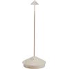 Zafferano, Pina, Lampada da Tavolo Ricaricabile e Senza Fili con Controllo Touch, Utilizzabile anche come Lampada da Esterni, Dimmer, 2200-3000 K, Altezza 29 cm, Colore Sabbia