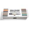 AK INTERACTIVE RCM150 - REAL COLORS MARKERS - SPECIAL BOX - SET DA 34 COLORI