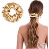 ZLYC Anelli per capelli da donna e ragazza, 100% seta, in pura seta di gelso, 19 momme (oro champagne), 3,5 cm