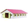 Kids Globe Van Manen Kids Globe Farming 610188 - Fattoria in Legno con 9 Box per Cavalli, con Tetto Pieghevole, Colore: Rosa