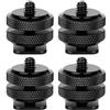 ChromLives Scarpa Calda Adattatore per Slitta a Caldo Vite per Treppiede Connettore Hot Shoe Vite per Treppiede w/ 1/4- 20 Supporto per Scarpa Flash Staffa Monitor (Confezione da 4)