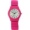 Excellanc 1700074 - Orologio da polso da donna, in acciaio inox, analogico, al quarzo, con cinturino, rosa neon