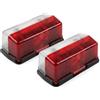 CR-MOESANCO® Confezione da 2 luci di posizione rettangolari, bianco e rosso, luce di posizione 12 V/24 V, per roulotte e rimorchio, omologazione E1, lente in policarbonato e ABS, 90 x 40 mm, include