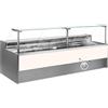 Ristoattrezzature Modello: 11012061942746,Banco refrigerato ventilato senza vano riserva per salumeria e macelleria grigio spazzolato 0 +2°C 150x109x128h cm