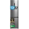 Midea MDRB521MGA46D 378L Frigorifero Combinato, 201cm Height, Total No Frost, Compressore Inverter, Metal Cooling, Ultra Silenzioso 29 dB, Inox