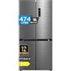 Midea MDRF632FID46 474L Frigorifero Multidoor, Total No Frost, Compressore Inverter, Plasma Pure, 177.5 Height, 305L Frigo + 169L Freezer, Inox