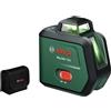 Bosch Livella Laser a Linee PLL360‑15G (linee laser verdi orizzontali e verticali a 360°, protezione IP54, batteria Li‑ion integrata con ricarica USB‑C, incl. custodia e manuale)