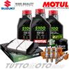 MOTUL Tagliando SUZUKI SV650/650 S Abs 2013 2014 2015 / 5100 10w40 + filtri candele