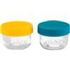 Kilner Set di 2 vasi in vetro per snack e conserve, 125 ml, con coperchio in silicone push top