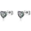 S'Agapõ Orecchini Donna, Orecchini a Lobo in Acciaio e Zirconi con Simbolo Cuore | Collezione Dazzly - SDZ100