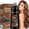 RILSIC Shampoo Colorante Donna Uomo, 500ML Shampoo Colorante Bianchi (Marrone Chiaro)