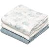 Kiokids Set Di 3 Mussole Blu 70x70 cm - Kiokids Blu
