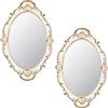 Eaoundm Specchio decorativo ovale da parete, 36,8 x 25,4 cm, stile vintage, da appendere (bianco, 2 pezzi)
