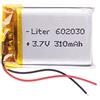 Liter energy battery Batteria 602030 LiPo 3.7V 310mAh 1.147Wh 1S 5C Liter Energy Battery per l'elettronica Ricaricabile Telefono Portatile Smartwatch Orologio GPS - Non adatto per Radiocomando 32x20x6mm (310mAh|602030)
