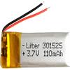 Liter energy battery Batteria 301525 LiPo 3.7V 110mAh 0.407Wh 1S 5C Liter Energy Battery per l'elettronica Ricaricabile Telefono Portatile Smartwatch Orologio GPS - Non adatto per Radiocomando 27x15x3mm (110mAh|301525)