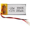 Liter energy battery Batteria 301535 LiPo 3.7V 200mAh 0.74Wh 1S 5C Liter Energy Battery per l'elettronica Ricaricabile Telefono Portatile Smartwatch Orologio GPS - Non adatto per Radiocomando 37x15x4mm (200mAh|301535)
