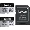 Lexar Professional Silver Plus microSDXC 64GB Twin pack