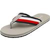 Tommy Hilfiger Uomo Infradito Beach Sandal Ciabatte, Grigio (Antique Silver), 40