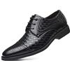 Rodawu Scarpe da uomo con lacci, scarpe da lavoro formali, scarpe Brogues Derbys Oxford, Nero , 44 EU
